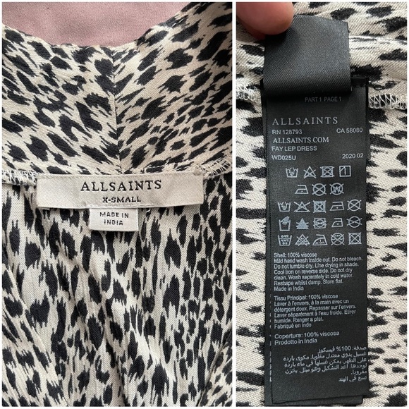 All Saints Fay Leopard print Shirt dress preowned size XS - Picture 6 of 6